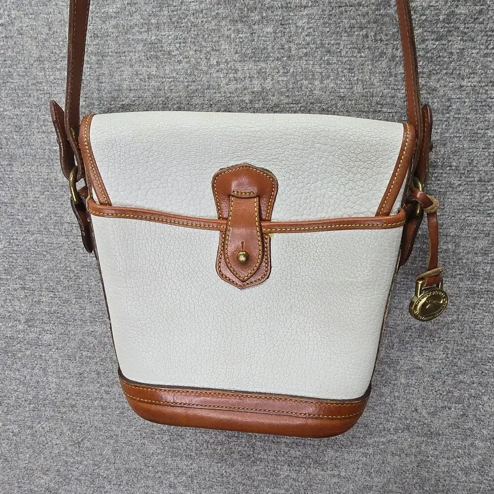 DOONEY & BOURKE VINTAGE BEIGE AND BROWN CROSSBODY BAG